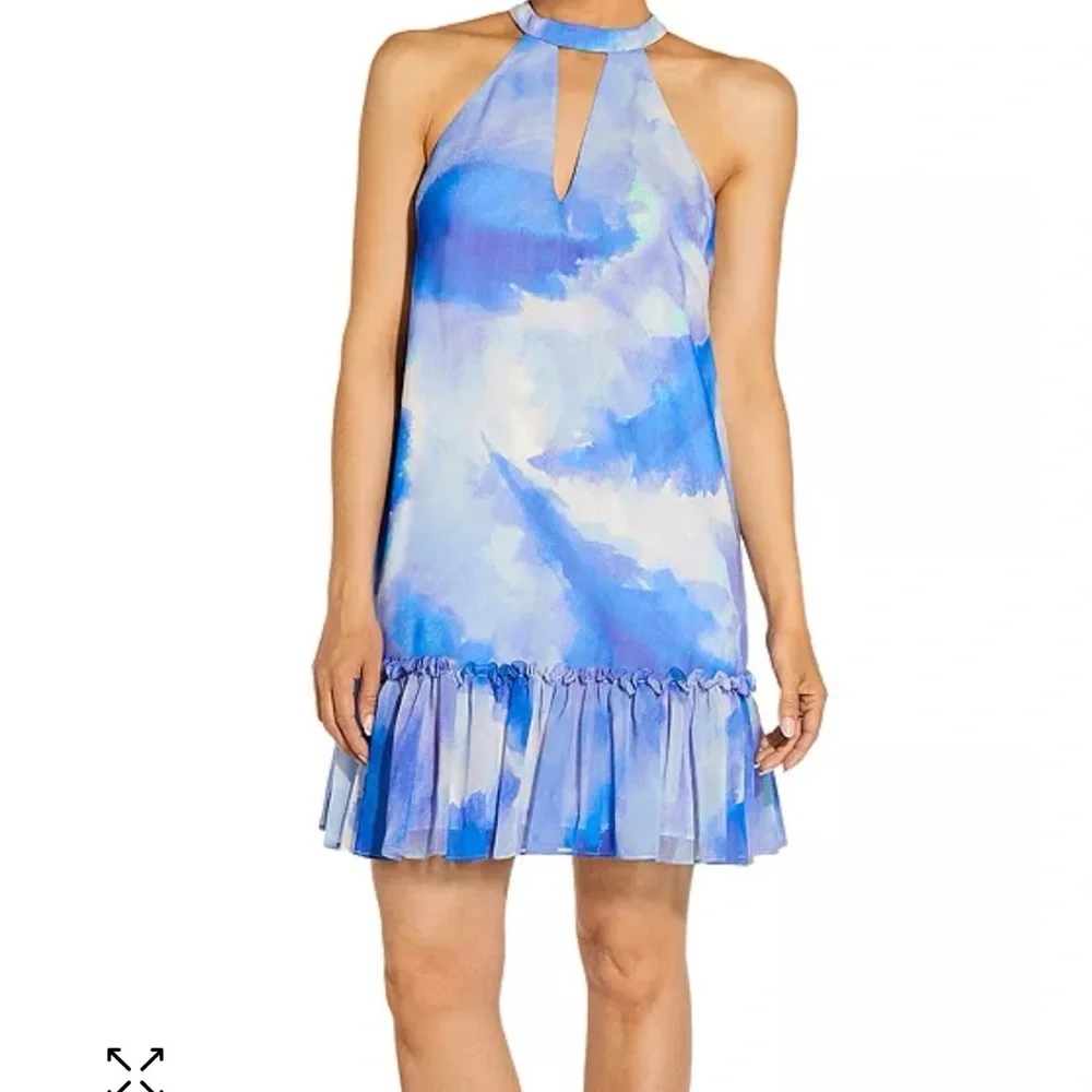 Aidan by Aidan Mattox Mock Neck Printed Shift Dress - Picture 2 of 5